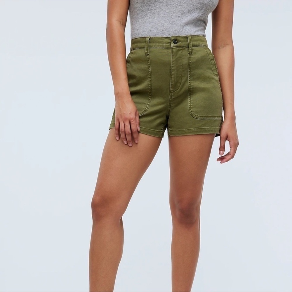 Madewell The Perfect Vintage Fatigue Shorts High Rise Green Size 25 Women’s
